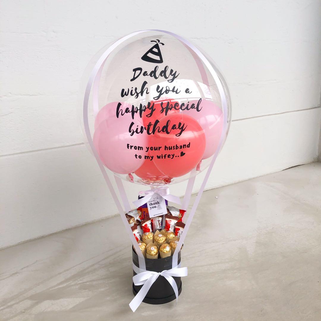 Hộp quà bánh kẹo bóng bay mừng sinh nhật (balloon candy box)
