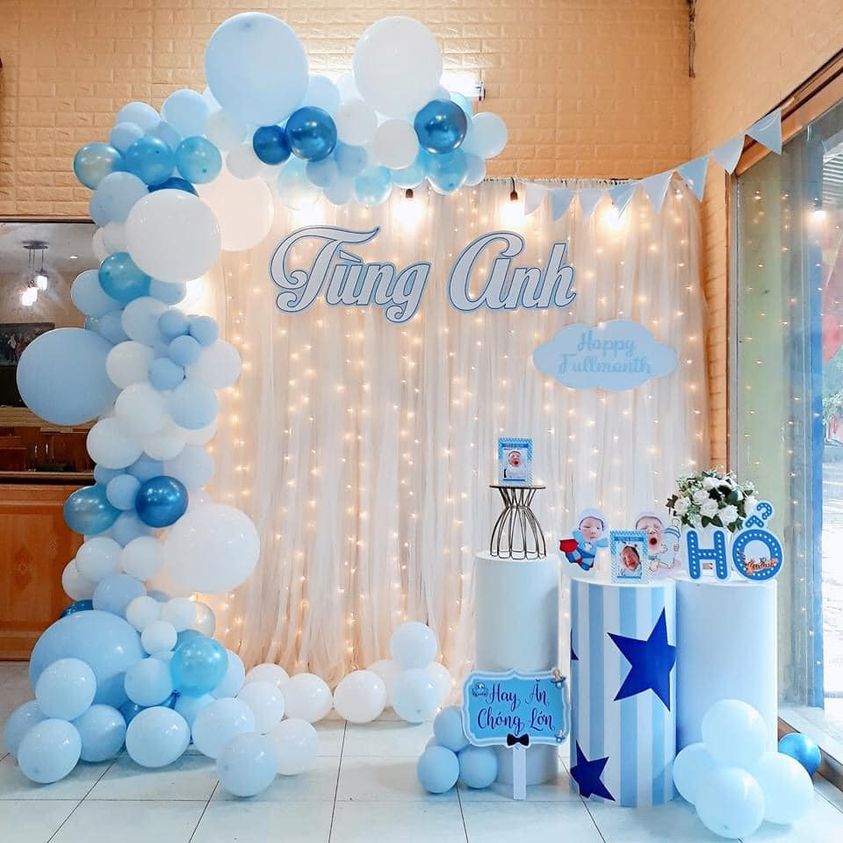 Mẫu trang trí đầy tháng bé trai